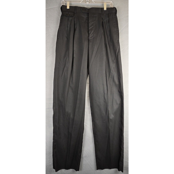 VTG Falcone 90s Men's Pleated Front Pants Black 40R Unhemmed NWT - Deadstock - Picture 1 of 8